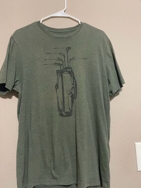 Banana Republic Olive Green Golf Bag Graphic Tee